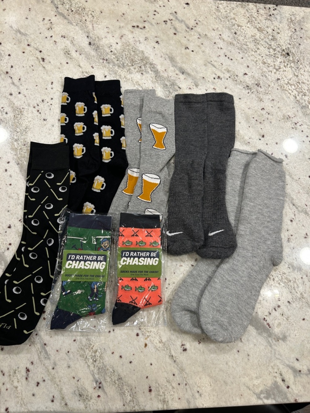 Men's Casual & Novelty socks, nike, golf fishing drinking, beer stine pint